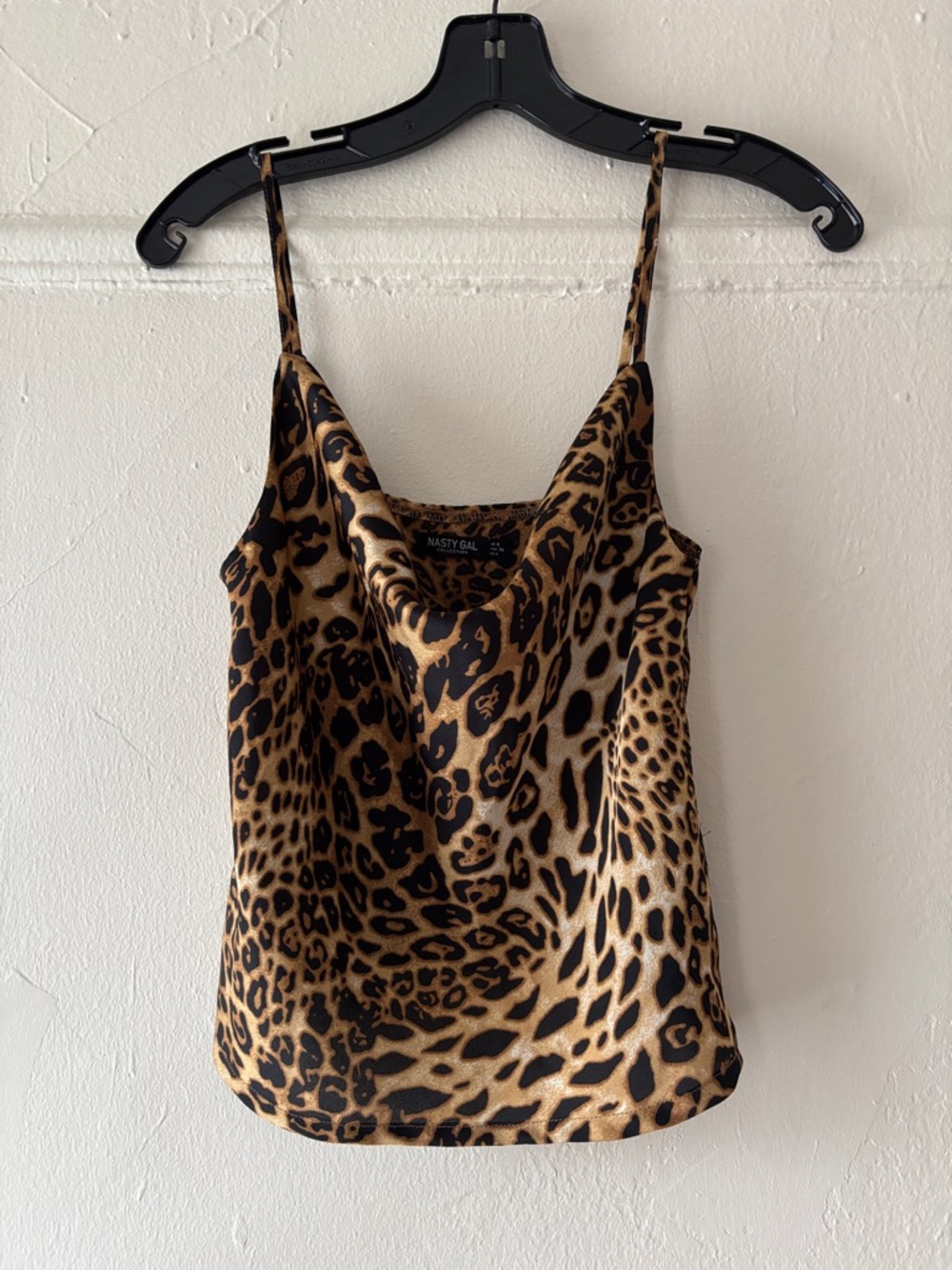Nasty Gal Leopard Print Satin Cowl Cami